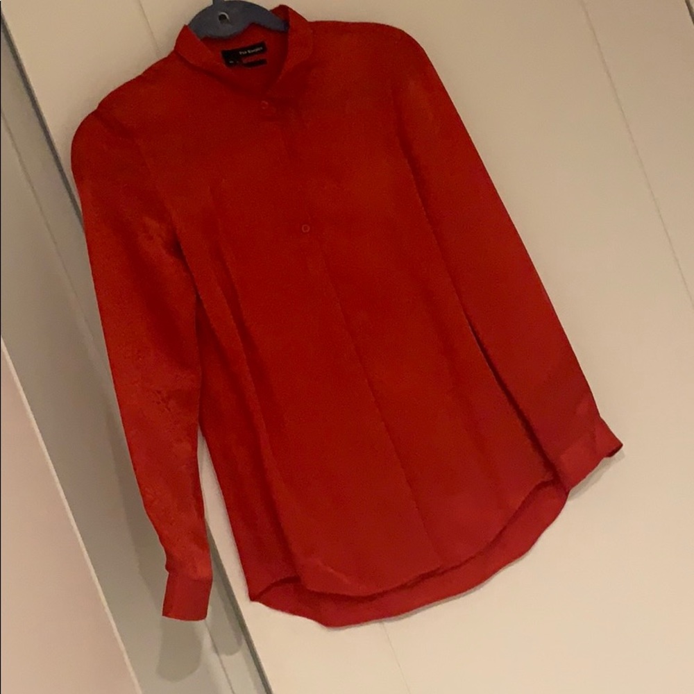 Kooples red silk dress shirt